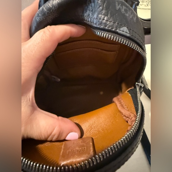 MCM AUTHENTIC Stark Bebe Boo Side Studs Backpack In Visetos Black - Picture 11 of 14